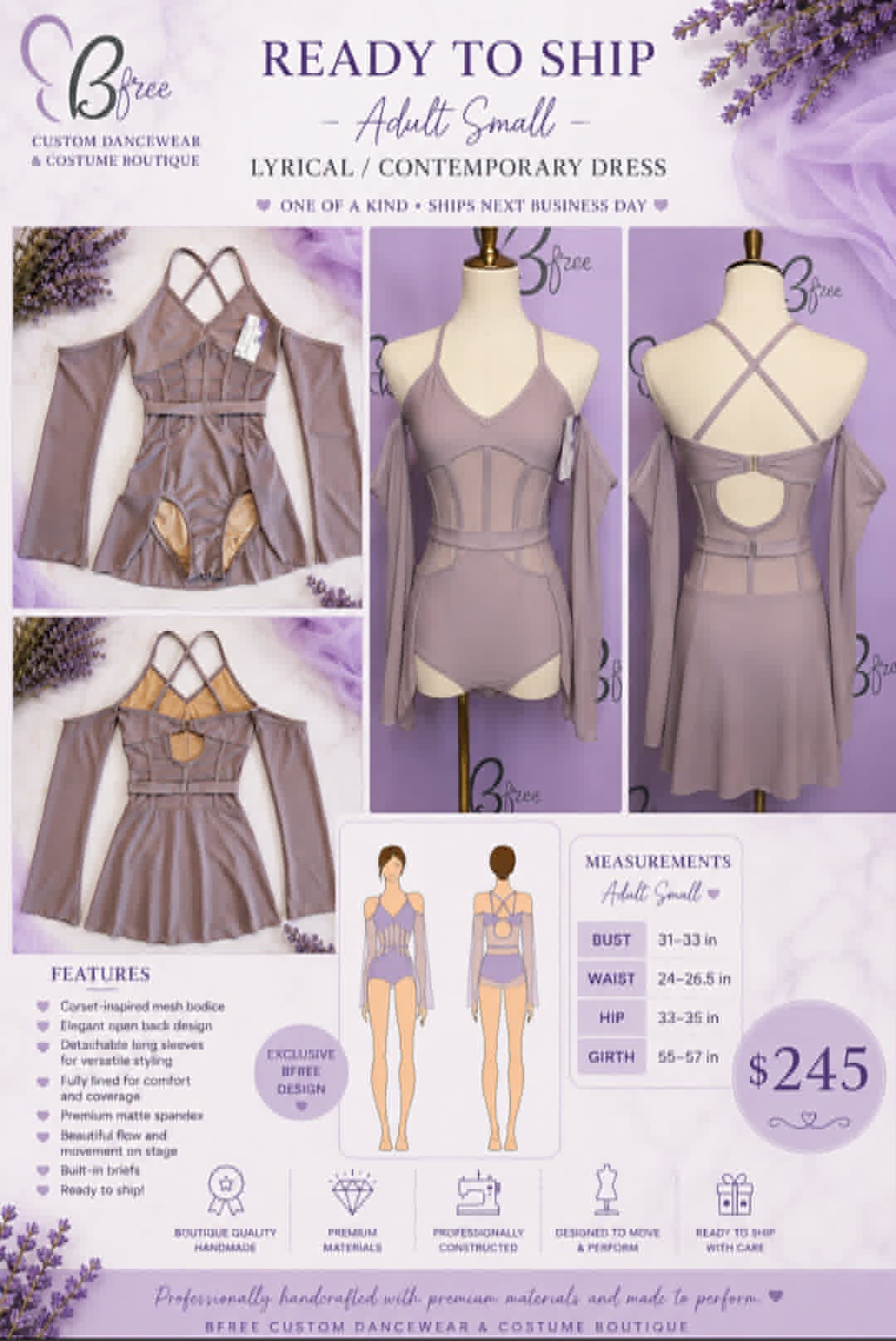 Ready to Ship Adult Small Lyrical Dress in Plush