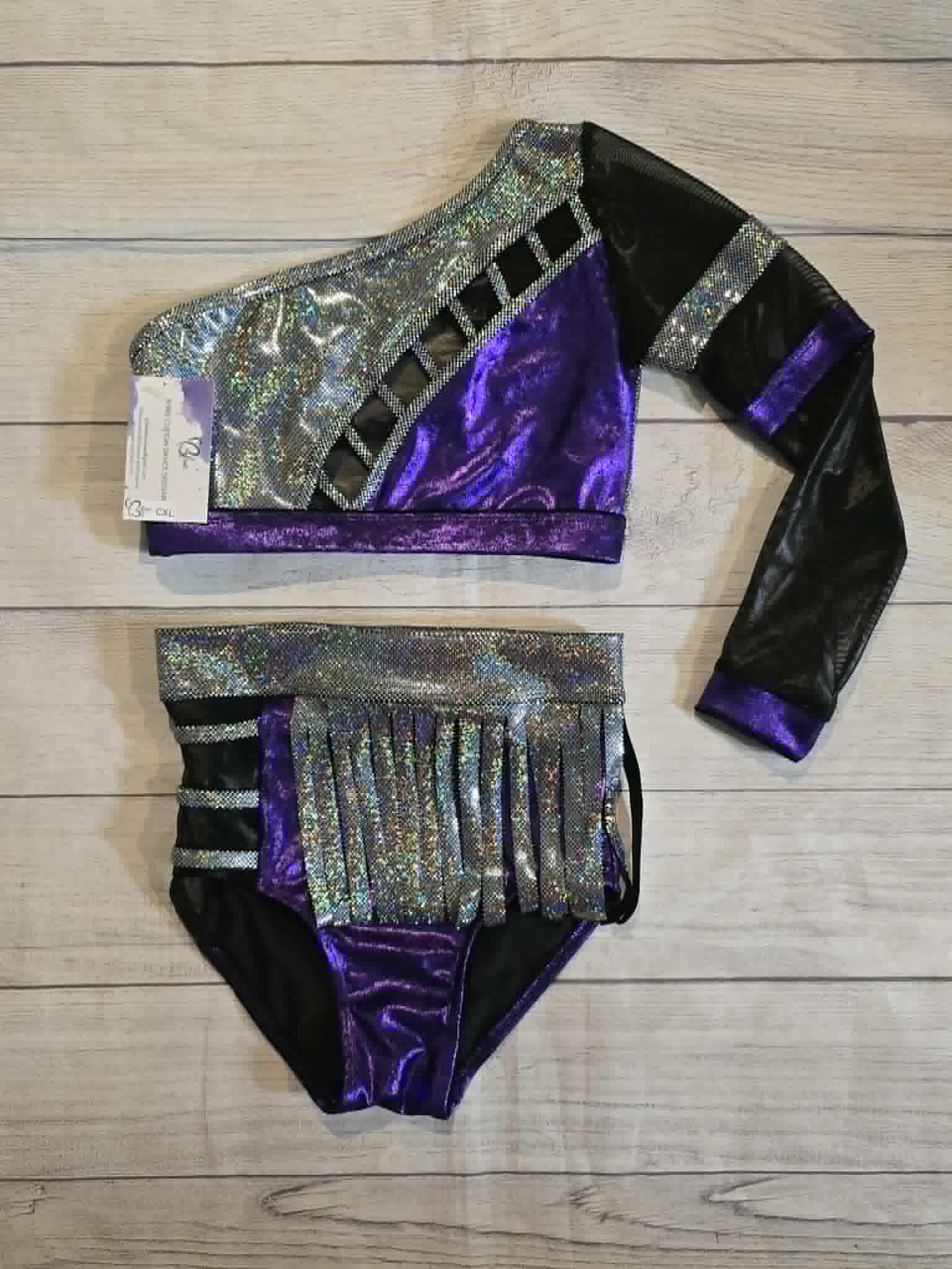 Custom Purple and Holographic Silver Jazz Costume Size Child XL