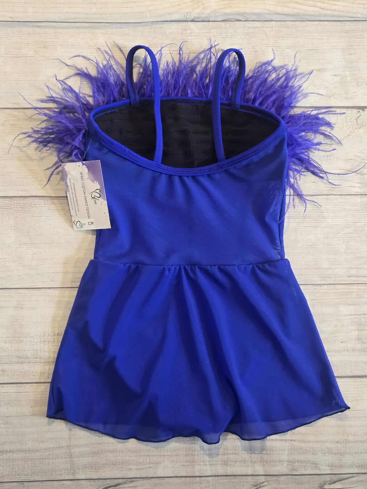 Royal Blue Feather Jazz Musical Theater Costume Size CM
