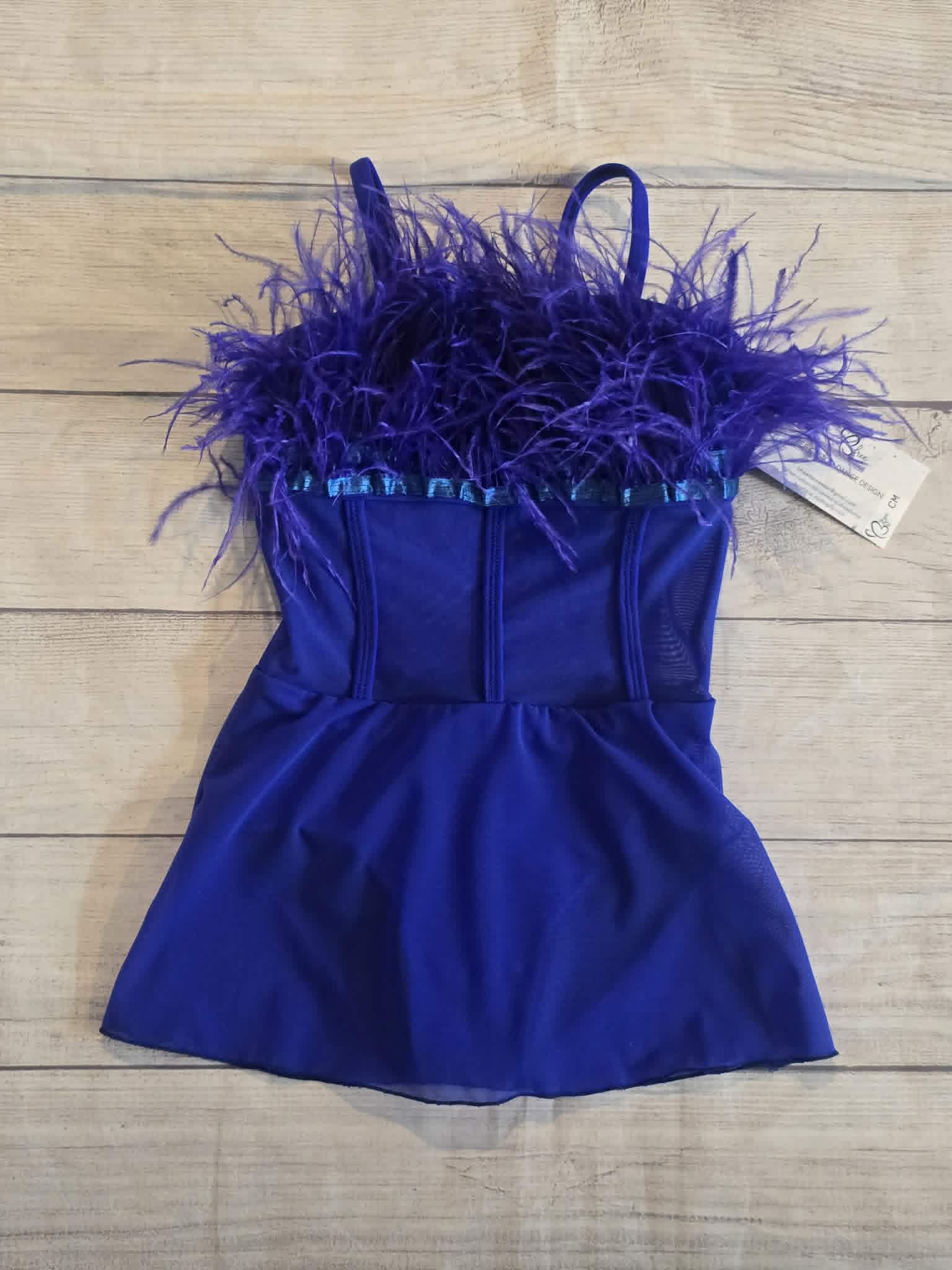 Royal Blue Feather Jazz Musical Theater Costume Size CM