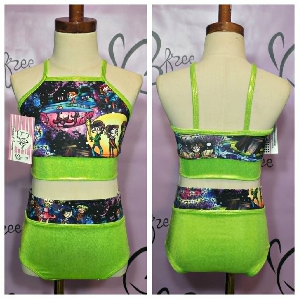 Custom Foiled Lime "Stranger Things" Dance Set Size CS
