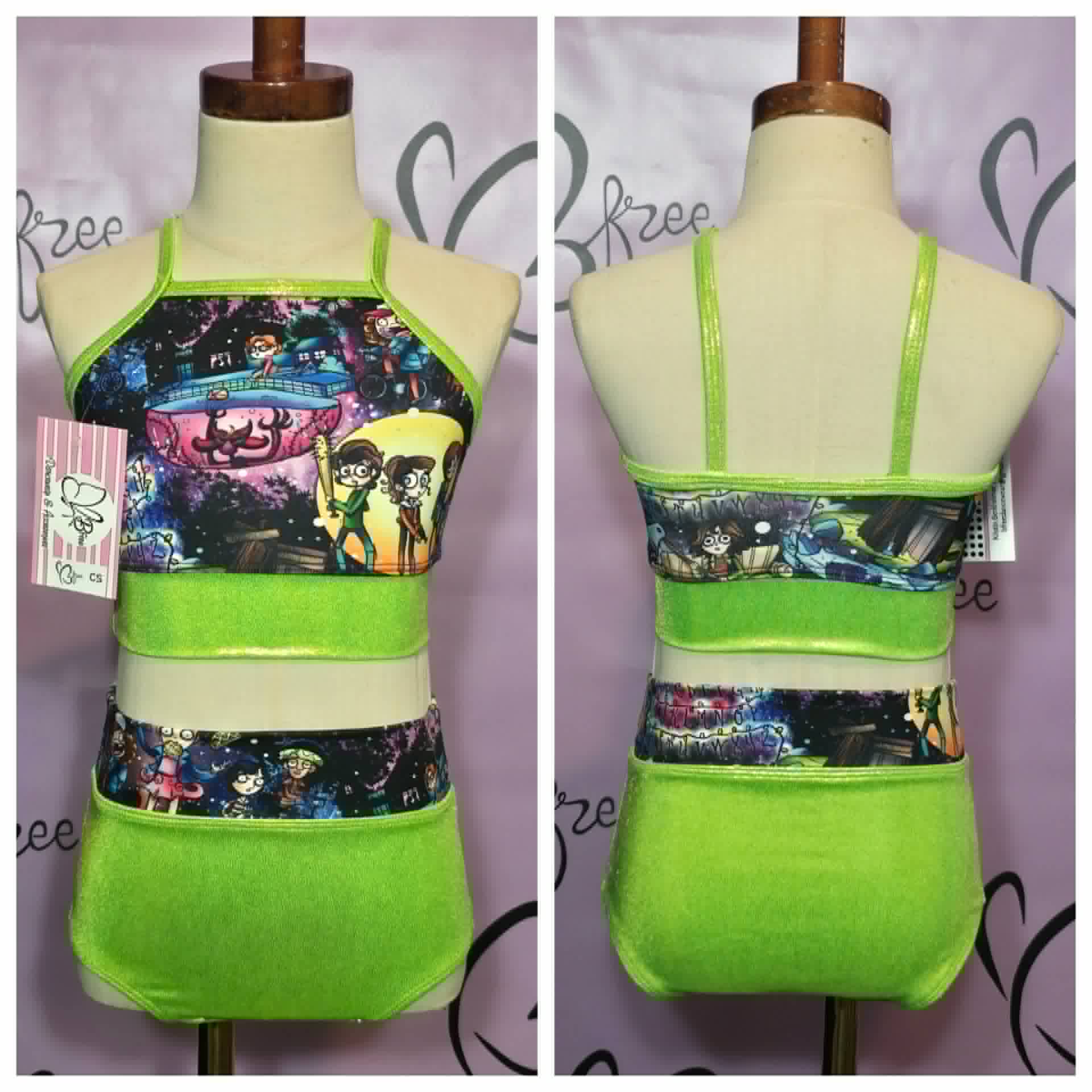 Custom Foiled Lime "Stranger Things" Dance Set Size CS