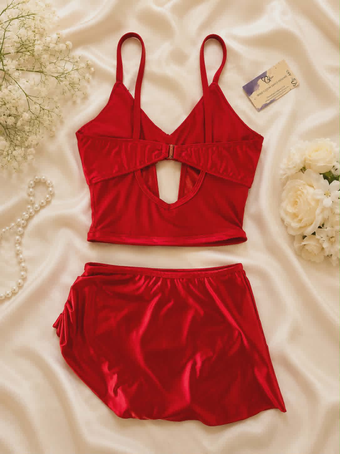Crimson Satin Corset Costume Base - AXS
