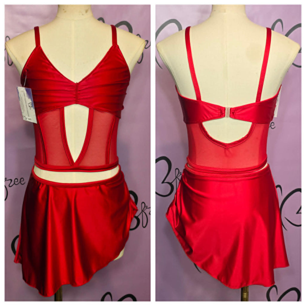 Crimson Satin Corset Costume Base - AXS
