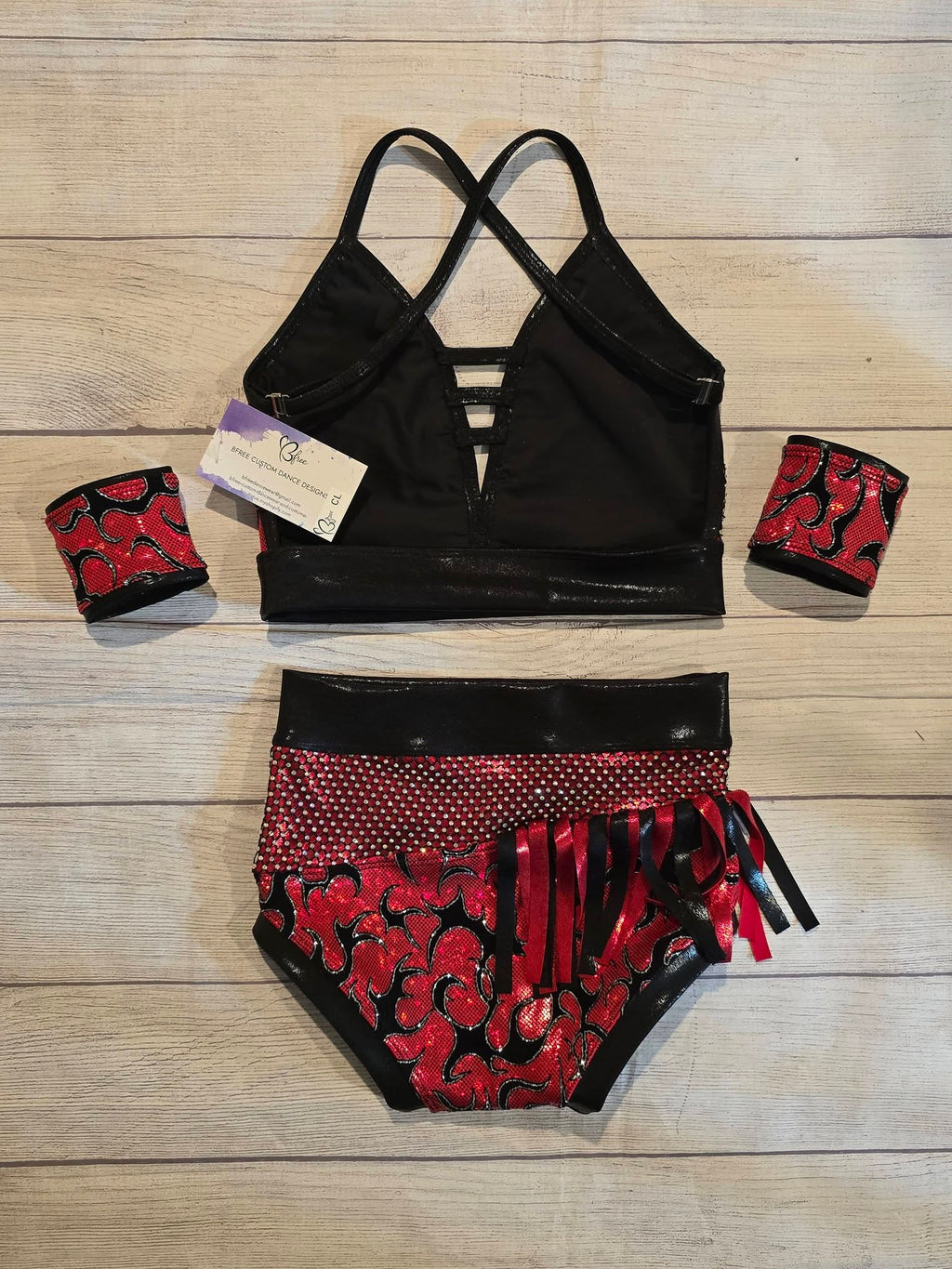 Flame Fringe & Rhinestone Jazz Costume (CL)