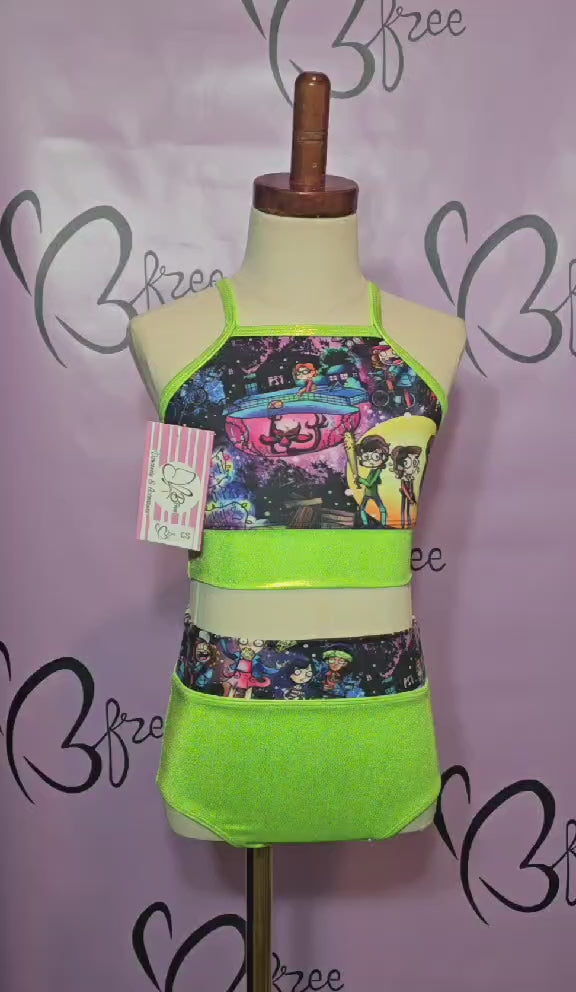 Custom Foiled Lime "Stranger Things" Dance Set Size CS