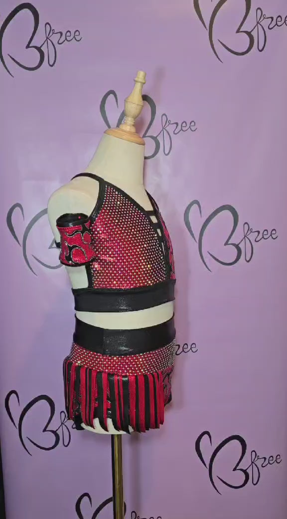 Flame Fringe & Rhinestone Jazz Costume (CL)