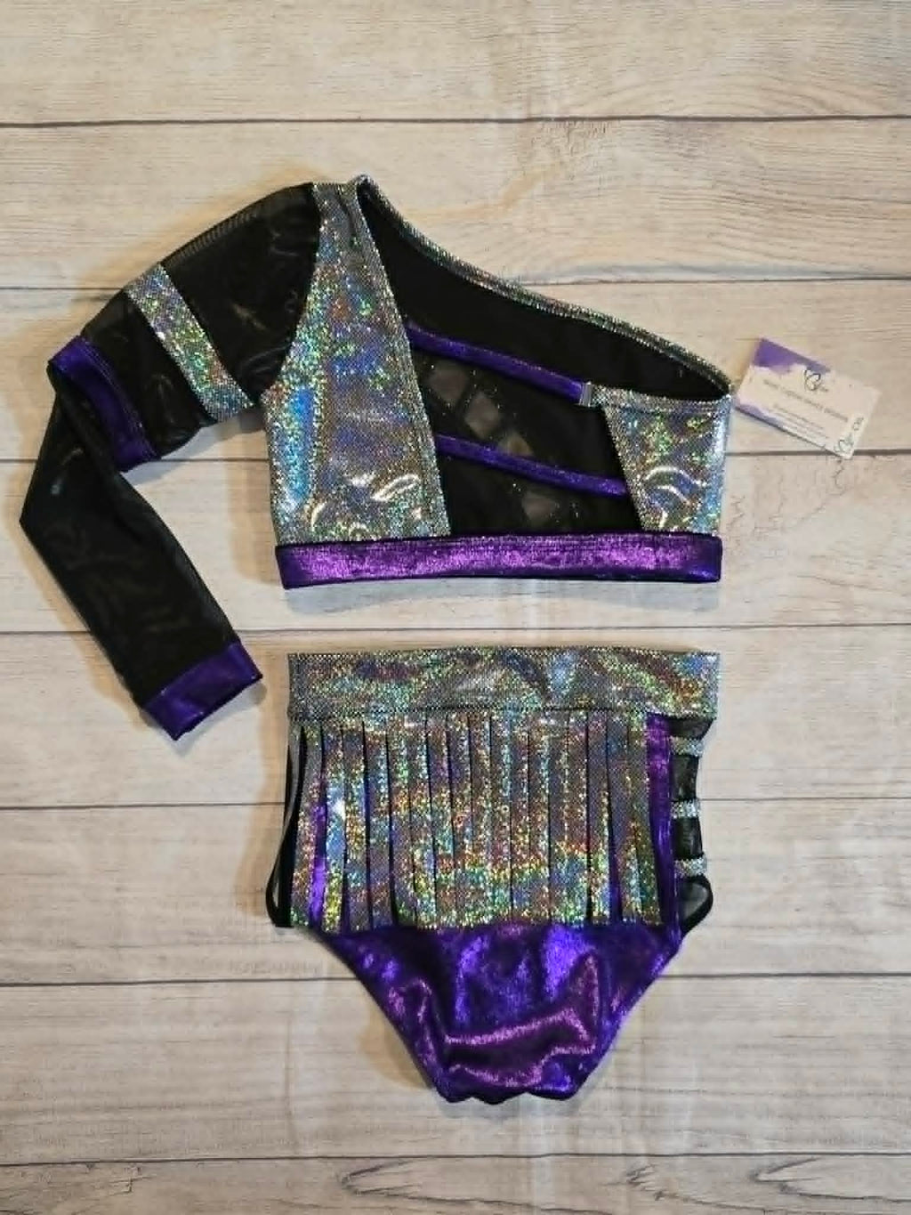 Custom Purple and Holographic Silver Jazz Costume Size Child XL