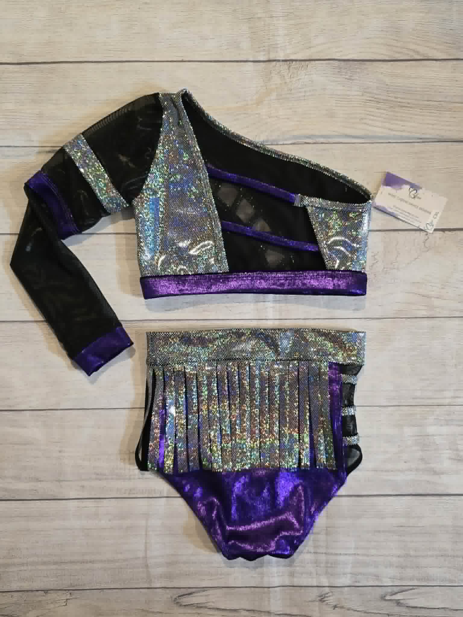 Custom Purple and Holographic Silver Jazz Costume Size Child XL