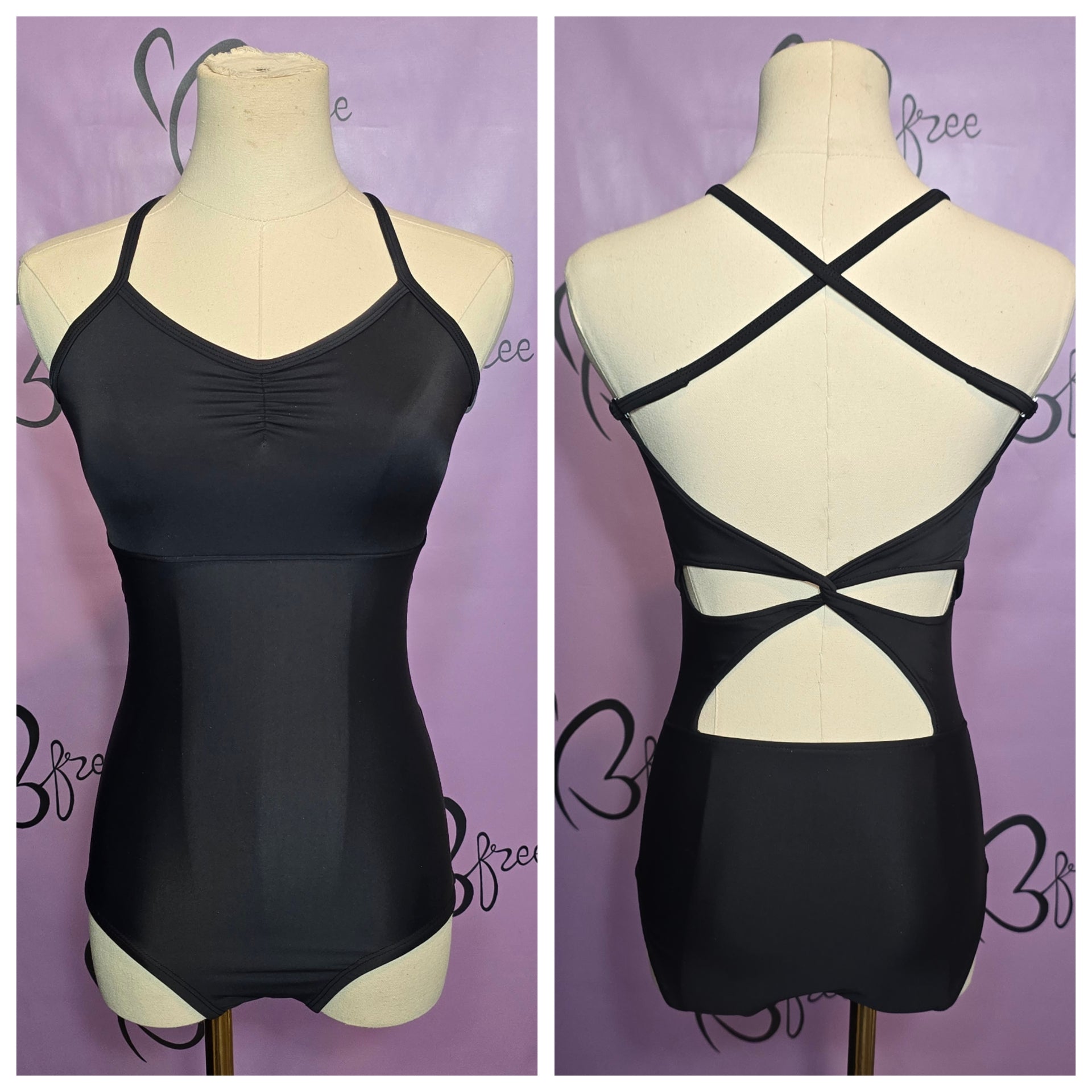 Bfree Signature Twist Back Leotard – Black